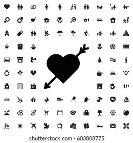 Heart with arrow icon illustration isolated vector sign symbol. family icons vector set.