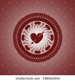 heart with arrow icon inside red icon or emblem