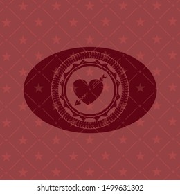 heart with arrow icon inside red icon or emblem