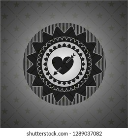 heart with arrow icon inside retro style black emblem