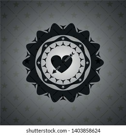 heart with arrow icon inside retro style black emblem