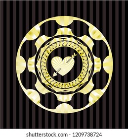 heart with arrow icon inside shiny badge