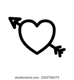 heart arrow icon or logo isolated sign symbol vector illustration - high quality black style vector icons
