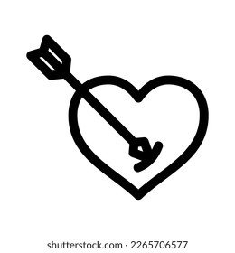 heart arrow icon or logo isolated sign symbol vector illustration - high quality black style vector icons
