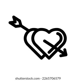 heart arrow icon or logo isolated sign symbol vector illustration - high quality black style vector icons
