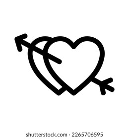 heart arrow icon or logo isolated sign symbol vector illustration - high quality black style vector icons
