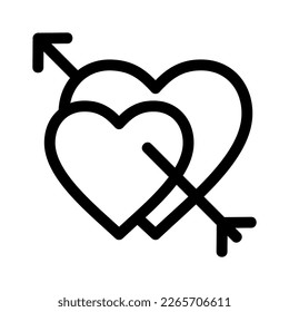 heart arrow icon or logo isolated sign symbol vector illustration - high quality black style vector icons
