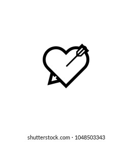 Heart with arrow icon. Love icon