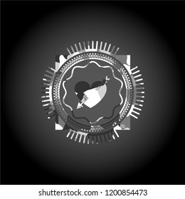 heart with arrow icon on grey camo texture