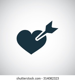 heart arrow icon, on white background
