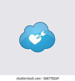 heart arrow icon, on white background