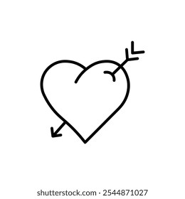 Heart with arrow icon Outline vector for web ui