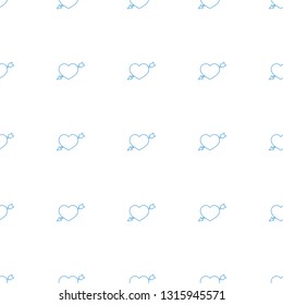 heart with arrow icon pattern seamless white background. Editable line heart with arrow icon. heart with arrow icon pattern for web and mobile.