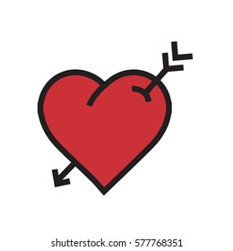  heart arrow icon red color