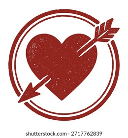 Corazón con un Vector de sello de icono de flecha sobre fondo blanco
Icono de sello de Vector