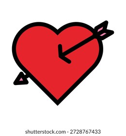 Conjunto de iconos de corazón con flecha