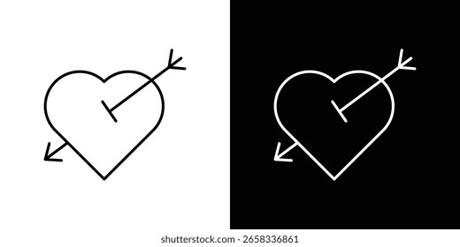 Heart with arrow icon Simple Set. Vector icons for graphic design template.