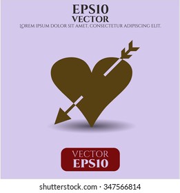 Heart with arrow icon or symbol