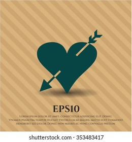 Heart with arrow icon or symbol