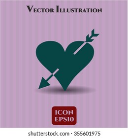 Heart with arrow icon or symbol
