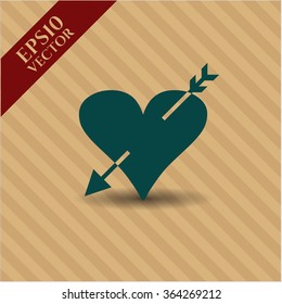 Heart with arrow icon or symbol
