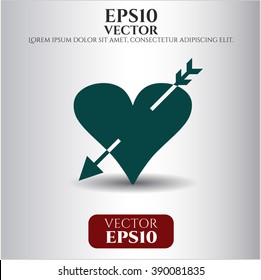 Heart with arrow icon or symbol