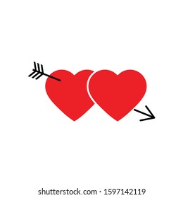 heart with arrow. heart icon. heart symbol  vector valentines day icon
