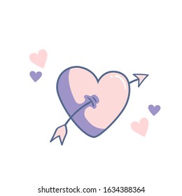 Heart with arrow icon. for Valentine day sign and symbol