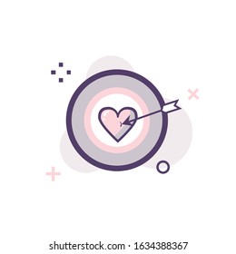 Heart with arrow icon. for Valentine day sign and symbol