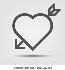 Heart and Arrow Icon. Valentine's day. concept love.