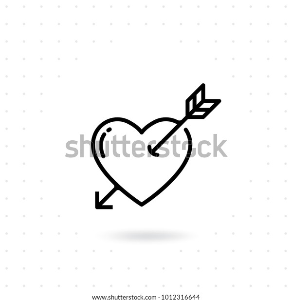 心と矢印のアイコン バレンタインデーのベクター画像ラインアイコン 心臓に刺さったクーピッドダーツ キュピッドの矢 矢の付いたラブシンボル ハッピーバレンタインデーのベクター画像デザイン のベクター画像素材 ロイヤリティフリー 1012316644