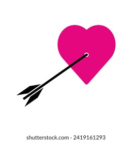 heart with arrow icon vector