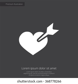 heart arrow Icon Vector