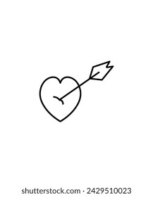 corazón con icono de flecha, vector mejor línea icono.
