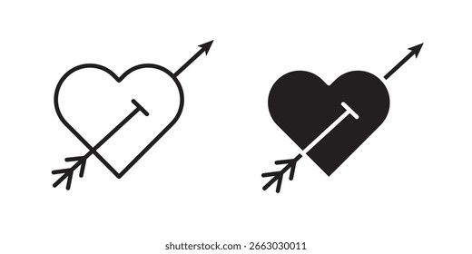 Coração com ícone de seta vetor design elemento logotipo modelo