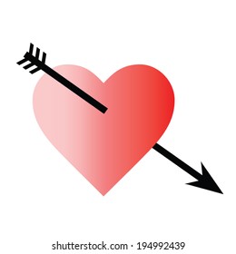 Heart arrow icon vector format