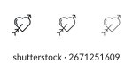 Heart with arrow icon vector illustration eps. Vector outline illustrations