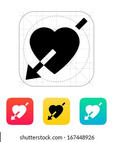 Heart with arrow icon. Vector illustration.