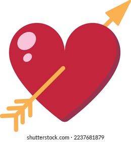 Heart with an arrow icon. Vector Illustration.