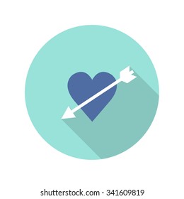 heart with arrow icon. vector illustration
