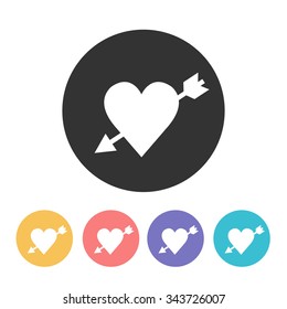 heart with arrow icon. vector illustration