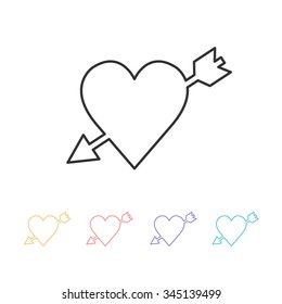 heart with arrow icon. vector illustration