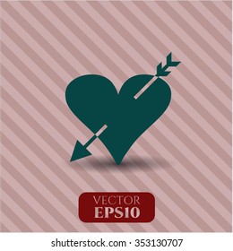 Heart with arrow icon vector illustration
