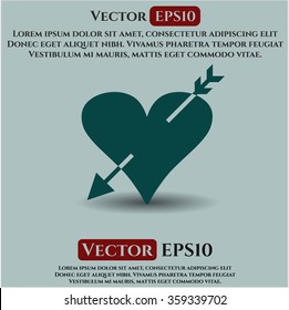 Heart with arrow icon vector illustration