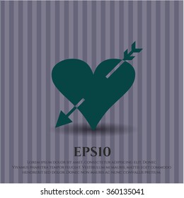 Heart with arrow icon vector illustration