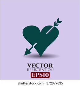 Heart with arrow icon vector illustration