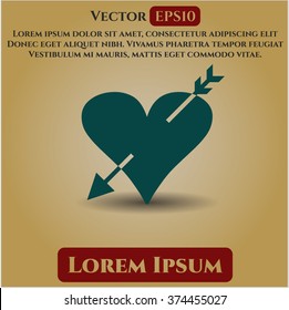 Heart with arrow icon vector illustration