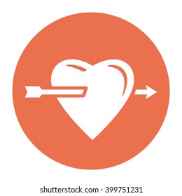 Heart and arrow icon. Vector illustration.