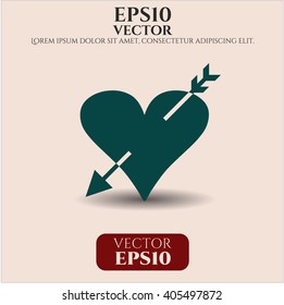 Heart with arrow icon vector illustration