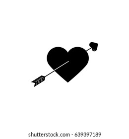 Heart and arrow icon vector illustration on white background.